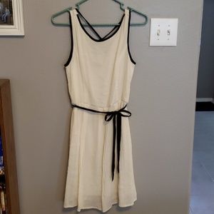 Cream dress with black trim